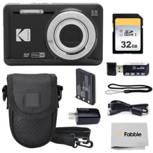 Load image into Gallery viewer, KODAK PIXPRO FZ55 16MP Digital Point &amp; Shoot Camera, 5X Optical Zoom, 28mm Wide Angle, 1080P Full HD Video, Bundle with 32GB SD Card, Protective Case, and Hi-Speed Card Reader (Black)_1
