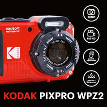Load image into Gallery viewer, KODAK PIXPRO WPZ2 16MP Waterproof Digital Camera, 15m, 4X Zoom, Red_8216
