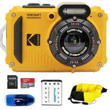 Load image into Gallery viewer, KODAK PIXPRO WPZ2 Waterproof Digital Camera Bundle, Includes: SanDisk 32GB MicroSD Memory Card, Spare Battery and More (5 Items) (Yellow)_1
