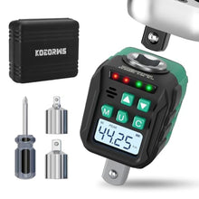 Load image into Gallery viewer, KOEORWS 1/2-Inch Digital Torque Adapter, 2.21-44.25 Ft.lb/3-60 N.m, Electronic Torque Wrench Converter with 2% Accuracy, Preset Function, Data Storage, 3/8 &amp; 1/4 Adapter for Bike, Motorcycle, Car, Green_1
