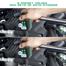 Load image into Gallery viewer, KOEORWS 1/2-Inch Digital Torque Adapter, 2.21-44.25 Ft.lb/3-60 N.m, Electronic Torque Wrench Converter with 2% Accuracy, Preset Function, Data Storage, 3/8 &amp; 1/4 Adapter for Bike, Motorcycle, Car, Green_6628
