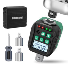 Load image into Gallery viewer, KOEORWS 1/2-Inch Digital Torque Adapter, 12.54-250.8 Ft.lb/17-340 N.m, Electronic Torque Wrench Converter with 2% Accuracy, Preset Function, Data Storage, 3/8 &amp; 1/4 Adapter for Bike, Moto, Car, Green_1
