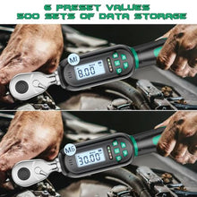 Load image into Gallery viewer, KOEORWS 1/4" Drive Digital TorqueWrench, 1.11-22.13 Ft.lb/1.5-30 Nm, Preset Value, Buzzer/LED, 2% Accuracy, for Gunsmithing, Bike &amp; Motorcycle Maintenance, Green_6623
