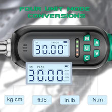Load image into Gallery viewer, KOEORWS 1/4" Drive Digital TorqueWrench, 1.11-22.13 Ft.lb/1.5-30 Nm, Preset Value, Buzzer/LED, 2% Accuracy, for Gunsmithing, Bike &amp; Motorcycle Maintenance, Green_6625
