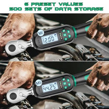 Load image into Gallery viewer, KOEORWS 3/8 Inch Drive Digital TorqueWrench, 2.21-44.25Ft.lb/3-60N.m, Electronic Torque Wrench with Preset Value, Buzzer &amp; LED Indicator, 2% Accuracy Torque Wrench for Bike, Motorcycles, Green_6626
