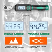 Load image into Gallery viewer, KOEORWS 3/8 Inch Drive Digital TorqueWrench, 2.21-44.25Ft.lb/3-60N.m, Electronic Torque Wrench with Preset Value, Buzzer &amp; LED Indicator, 2% Accuracy Torque Wrench for Bike, Motorcycles, Green_6627
