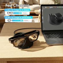 Load image into Gallery viewer, KONAFEI 2-in-1 Charging Dock Compatible with Ray Ban Meta Display Smart Glasses &amp; Neural Band, Magnetic Fast Charger for RayBan Meta Display Glasses Accessories, Black_658
