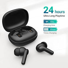 Load image into Gallery viewer, Konnek Stein True Wireless Earbuds, Bluetooth 5.1 Active Noise Cancelling Headphones, Sliding Design Charging Case 500mAh, IPX4 Waterproof, Deep Bass Built-in Mic Call for Business &amp; Sports - Black_967
