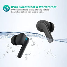 Load image into Gallery viewer, Konnek Stein True Wireless Earbuds, Bluetooth 5.1 Active Noise Cancelling Headphones, Sliding Design Charging Case 500mAh, IPX4 Waterproof, Deep Bass Built-in Mic Call for Business &amp; Sports - Black_968
