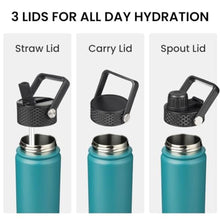 Load image into Gallery viewer, Konokyo 40 oz Insulated Stainless Steel Water Bottle with Straw Lid, LightBlue_2780

