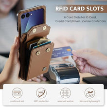 Load image into Gallery viewer, Konstreet for Samsung Galaxy Z Flip 7 Case Crossbody Retro PU Leather Flip Case with Magnetic Closure and Card Holder Strap Wristlet for Men Women (Brown)_3513
