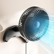 Load image into Gallery viewer, Koonie 8'' Wall Mount Fan, Quiet Small Fan with Timer, 8.2ft Wired Remote, BlackFan_1

