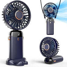 Load image into Gallery viewer, Koonie Handheld Fan, 5 Speeds, 8H Battery, 90 Tilt, Rechargeable, Blue_1
