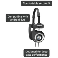 Load image into Gallery viewer, Koss Porta Pro Black On-Ear Headphones, Retro Style, Collapsible Design, Case Included, Black_7666
