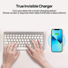 Load image into Gallery viewer, KPON Invisible Wireless Charger, 30mm Under Table Wireless Charger Mat,Furniture Desk Wireless Charging Station for iPhone 15/14/13/12/11/Pro Max//Google Pixel/Samsung/LG/Earbuds (with Adapter)-White_2385
