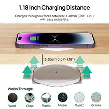 Load image into Gallery viewer, KPON Invisible Wireless Charger, 30mm Under Table Wireless Charger Mat,Furniture Desk Wireless Charging Station for iPhone 15/14/13/12/11/Pro Max//Google Pixel/Samsung/LG/Earbuds (with Adapter)-White_2386
