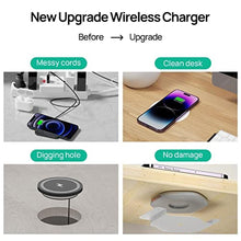 Load image into Gallery viewer, KPON Invisible Wireless Charger, 30mm Under Table Wireless Charger Mat,Furniture Desk Wireless Charging Station for iPhone 15/14/13/12/11/Pro Max//Google Pixel/Samsung/LG/Earbuds (with Adapter)-White_2261
