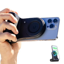 Load image into Gallery viewer, KraftGeek Magnetic Phone Stand Camera Grip for iPhone Magsafe, Rechargeable, Black_1
