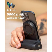 Load image into Gallery viewer, KraftGeek Magnetic Phone Stand Camera Grip for iPhone Magsafe, Rechargeable, Black_580
