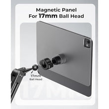 Load image into Gallery viewer, KU XIU Magnetic Mounting Panle for iPad Pro 11'' M4/M5 Only, Aluminum Alloy Panle for 17mm Ball Head, Wide Compatibility Various Tablet Stand [Arm Not Included], silver_666
