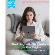 Load image into Gallery viewer, KU XIU Magnetic Wireless Charger for iPad Pro 12.9 (3rd/4th/5th/6th) &amp; iPad Air 13 (M2/M3) ONLY, 18W Fast Charging Smart Connector Charger, Wireless Charging Pad with 6.56ft USB-C Cable (Adapter Not)_488
