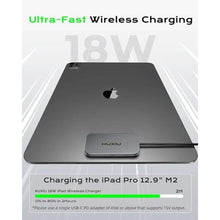 Load image into Gallery viewer, KU XIU Magnetic Wireless Charger for iPad Pro 12.9 (3rd/4th/5th/6th) &amp; iPad Air 13 (M2/M3) ONLY, 18W Fast Charging Smart Connector Charger, Wireless Charging Pad with 6.56ft USB-C Cable (Adapter Not)_490
