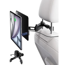 Load image into Gallery viewer, KUXIU Magnetic Wireless Charging Car Headrest Holder for iPad Pro 12.9/Air 13 M2/M3, Adjustable Long Arm Tablet Mount Back Seat for Kids, Road Trip Essentials Stand for iPad Pro 12.9'' 3rd/4th/5th/6th, Black_1

