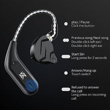 Load image into Gallery viewer, KZ AZ09 IEM Bluetooth 5.4 Adapter, KZ ZS10 PRO Upgraded Wireless Adapter in Ear Monitors IEM Cable QDC-Pins for ZSN PRO-X/ZS12 PRO X/ZS10 PRO-X/EDX PRO/ZAR/ZAS/ZS10 PRO-2/DQS/CCA CRA (C Pins, Black)_1901
