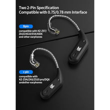 Load image into Gallery viewer, KZ AZ09 IEM Bluetooth 5.4 Adapter, KZ ZS10 PRO Upgraded Wireless Adapter in Ear Monitors IEM Cable QDC-Pins for ZSN PRO-X/ZS12 PRO X/ZS10 PRO-X/EDX PRO/ZAR/ZAS/ZS10 PRO-2/DQS/CCA CRA (C Pins, Black)_1903
