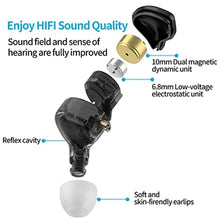Load image into Gallery viewer, KZ ZEX Wired Earphone, Electrostatic + Dynamic Hybrid Earphone HiFi in Ear Monitor Headphones with Detachable Cable, 3.5mm Jack Gifts for Fathers, Mothers, Friends (Black, Without Mic)_900
