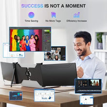 Load image into Gallery viewer, L LIMINK S20 15.4" Triple Portable Monitor for 15.6-18.5" Laptops | 1080P IPS HDR Dual Freestanding Narrow-Bezel Laptop Screen Extender | Compatible with MacOS &amp; Windows | Powered by USB-C &amp; HDMI, black_1553
