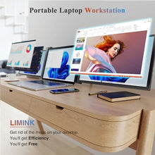 Load image into Gallery viewer, L LIMINK S20 15.4" Triple Portable Monitor for 15.6-18.5" Laptops | 1080P IPS HDR Dual Freestanding Narrow-Bezel Laptop Screen Extender | Compatible with MacOS &amp; Windows | Powered by USB-C &amp; HDMI, black_1554
