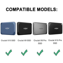Load image into Gallery viewer, Lacdo Hard Drive Carrying Case for Crucial X9 / Crucial X10 Pro Portable SSD 1TB 2TB 4TB 500GB USB-C External Solid State Drive Hard EVA Shockproof Water Repellent Storage Travel Bag, Black+Gray, BlackGray_7759
