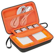 Load image into Gallery viewer, Lacdo Hard Drive Carrying Case for LaCie Rugged Mini/Rugged Thunderbolt USB 3.0 2.0 USB-C External Hard Drive Portable HDD 1TB 2TB 4TB 5TB EVA Shockproof Protective Storage Holder Travel Bag, Orange_1
