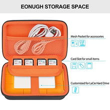 Load image into Gallery viewer, Lacdo Hard Drive Carrying Case for LaCie Rugged Mini/Rugged Thunderbolt USB 3.0 2.0 USB-C External Hard Drive Portable HDD 1TB 2TB 4TB 5TB EVA Shockproof Protective Storage Holder Travel Bag, Orange_7675
