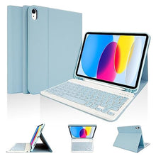 Load image into Gallery viewer, LAMA Keyboard Case for iPad (A16) 11th Gen 2025 /10th Gen 2022, Magnetic Case with Keyboard for iPad 11-inch (A16)/10.9-inch 10th Generation,Thin &amp; Light Cover with Pencil Holder, Blue, SkyBlue_1
