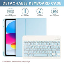 Load image into Gallery viewer, LAMA Keyboard Case for iPad (A16) 11th Gen 2025 /10th Gen 2022, Magnetic Case with Keyboard for iPad 11-inch (A16)/10.9-inch 10th Generation,Thin &amp; Light Cover with Pencil Holder, Blue, SkyBlue_7685
