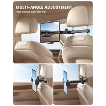 Load image into Gallery viewer, Lamicall Car Headrest Tablet Holder - [3 in 1 Extension Arm] Adjustable Tablet Car Mount for Back Seat, Gifts Road Trip Essentials for Kids, for 4.7-11" Devices, iPad Pro Air Mini, Galaxy, Fire HD, Black_8425
