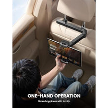 Load image into Gallery viewer, Lamicall Car Headrest Tablet Holder - [3 in 1 Extension Arm] Adjustable Tablet Car Mount for Back Seat, Gifts Road Trip Essentials for Kids, for 4.7-11" Devices, iPad Pro Air Mini, Galaxy, Fire HD, Black_8426
