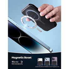 Load image into Gallery viewer, Lamicall Weighted Magnetic Phone Card Holder Wallet Stand for MagSafe 3 Cards Holder, Adjustable Apple iPhone Wallet Stand, Magnetic for iPhone 16/15/14/13 Series, Not for Mini, Mag Safe Accessory, Black_675
