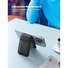 Load image into Gallery viewer, Lamicall Weighted Magnetic Phone Card Holder Wallet Stand for MagSafe 3 Cards Holder, Adjustable Apple iPhone Wallet Stand, Magnetic for iPhone 16/15/14/13 Series, Not for Mini, Mag Safe Accessory, Black_677
