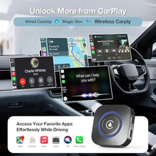 Load image into Gallery viewer, LAMVOSE Magic Box Wireless CarPlay Adapter, Upgraded CarPlay &amp; Android Auto, Support USB Offline Media Strea*ming, Plug &amp; Play, Watch YouTube On Car, Magic Box for Factory Wired Car Play, Black_206
