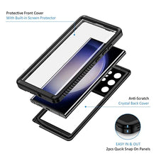 Load image into Gallery viewer, Lanhiem for Samsung S23 Ultra Phone Case, IP68 Waterproof Dustproof, Built-in Screen Protector, Rugged Full Body Shockproof Protective Cover for Samsung Galaxy S23 Ultra 5G, Black_8441
