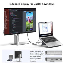 Load image into Gallery viewer, Laptop Docking Station Stand for Desk, 1.5ft 6 in 1 USB C Hub,4K60Hz HDMI, PD 100W, 3USB 3.0 Hub, Gigabit Ethernet,Aluminum Adjustable Docking Stand for MacBook Air/Pro/Surface/Lenovo, Gray_673
