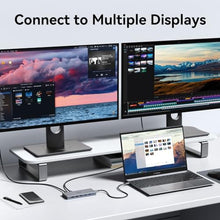 Load image into Gallery viewer, Laptop Docking Station with 2 HDMI/VGA, 100W PD, Ethernet, 5 USB-C Ports and Multi-Monitor Support for MacBook, Dell, HP, Lenovo, Surface, Greyin_445
