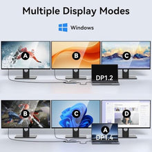 Load image into Gallery viewer, Laptop Docking Station with 2 HDMI/VGA, 100W PD, Ethernet, 5 USB-C Ports and Multi-Monitor Support for MacBook, Dell, HP, Lenovo, Surface, Greyin_446
