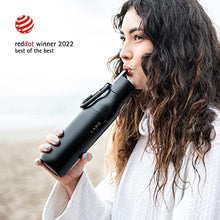 Load image into Gallery viewer, LARQ Bottle Filtered Insulated Stainless Steel Water Bottle with Filter Straw, Removes Chlorine, PFAS Lead, BPA-Free Leak Proof Flip Top, 24h Cold for Travel Gym Office, 25 oz, Obsidian Black, ObsidianBlack_1539
