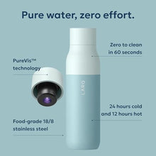Load image into Gallery viewer, LARQ Bottle PureVis 25 oz - Self-Cleaning and Insulated Stainless Steel Water Bottle with UV Water Purifier and Award-winning Design | Reusable &amp; Travel Friendly, Seaside Mint, SeasideMint_2272
