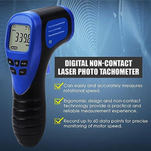 Load image into Gallery viewer, Laser Photo Tachometer Motor Speed Gauge Tester Non-Contact RPM Meter Motor Speed Gauge Gun - Accurate RPM Measurement with Rotational Record (Digital Tachometer)_3485
