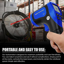 Load image into Gallery viewer, Laser Photo Tachometer Motor Speed Gauge Tester Non-Contact RPM Meter Motor Speed Gauge Gun - Accurate RPM Measurement with Rotational Record (Digital Tachometer)_3487
